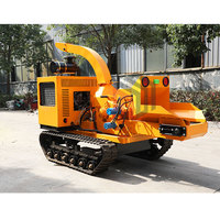 Broyeur à bois diesel portable pour l'entretien professionnel des arbres et le recyclage des branches