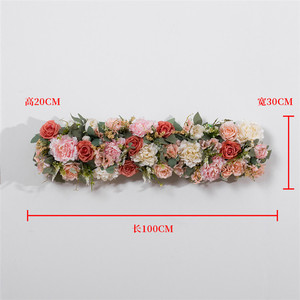 Décoration d'arche de mariage, rangée de fleurs de roses et pivoines pour événements extérieurs, aménagement de scène, décoration de zone d'accueil - Product Image 5