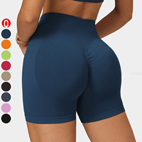 Shorts de sport pour femme, été, vente en gros, unis, sans couture, taille haute élastique, pour la gym, le cyclisme, la course, l'entraînement, effet push-up, compression, yoga
