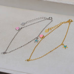 S925 <b>Silver</b> Fashion <b>Charm</b> <b>Bracelet</b> 24cm Five-Pointed Star Heart-Shaped Droplet 6-10 Pearl DIY Accessory Holder 3304 - Product Image 3