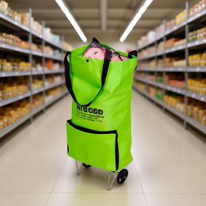 Chariot pliable à roulettes Myrva, 4 roues, chariot de courses pliable pour le transport d'épicerie - Product Image 2