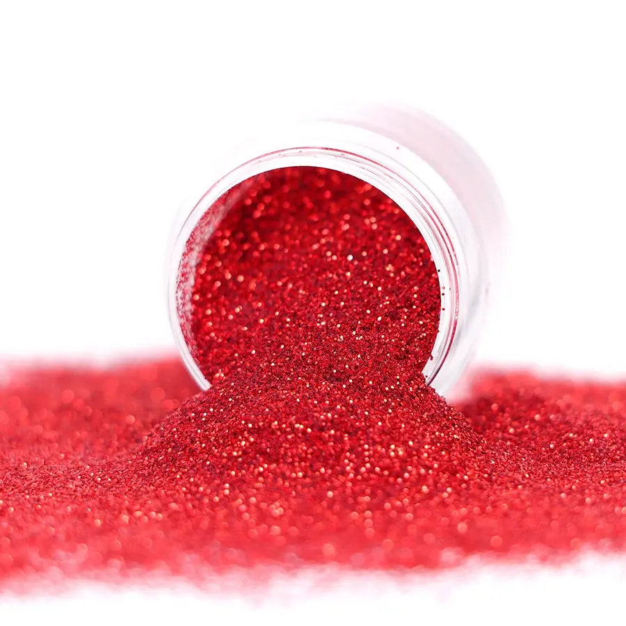 Toptan toplu moda kırmızı renk PET kırmızı pullu Glitter el sanatları dekorasyon için toplu Glitter 1kg çanta paketi akrilik toz