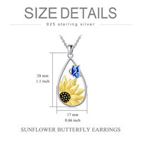 Bijoux fantaisie Collier pendentif maman papillon soleil tournesol en argent sterling 925