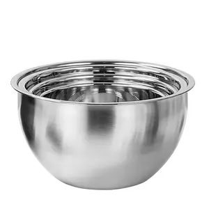 OEM/ODM Customized 201 Stainless Steel Bowl 0.5mm Thickness European Style Salad Bowl High-capacity Cooking Bowl