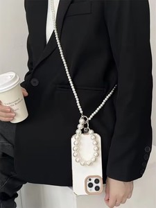 Nuova custodia universale per telefono con perline a doppio strato con perline a catena a <span class=keywords><strong>tracolla</strong></span> per telefono <span class=keywords><strong>cellulare</strong></span> con cordino da polso e Patch - Product Image 6