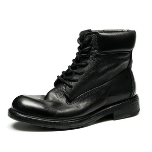 Goodyear handcrafted genuine leather sole casual leather <b>boots</b> for men, new style, thick sole, trendy, high-top, men's moccasin - Product Image 1