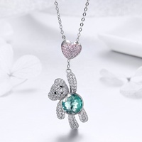Colliers en diamant pour femmes, plaqués or, chaîne cubaine, cristal, couple, pendentif cœur personnalisé, pierre précieuse, collier en argent sterling 925