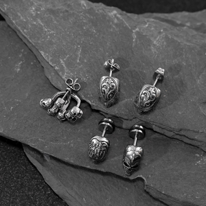 Boucles d'oreilles en acier inoxydable pour hommes de <span class=keywords><strong>style</strong></span> <span class=keywords><strong>gothique</strong></span> Clous d'oreilles tendance en forme de tête de mort plaqués or pour cadeau d'Halloween - Product Image 4