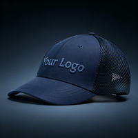 Casquette de baseball trucker 6 panneaux en maille respirante avec logo brodé ton sur ton personnalisé, couleur unie, tendance, pour la pêche, vente en gros OEM