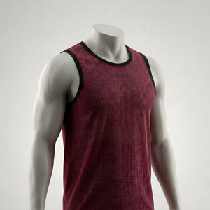 Men's Maroon <b>Mesh</b> Tank Top Crew Neck Sleeveless Breathable Athletic Fit All Seasons Solid Color Basketball Apparel - Product Image 1