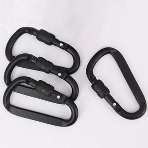 Custom Logo Heavy Duty Locking Ring <b>Clips</b> <b>Hook</b> Safety Screw Gate Aluminum D Shaped Carabiner <b>Clip</b> - Product Image 4