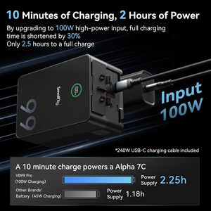 <span class=keywords><strong>Batterie</strong></span> SMALL RIG V Mount VB99 Pro 6700mAh 99Wh 14.8V Support de <span class=keywords><strong>batterie</strong></span> 100W PD USB-C chargeur rapide-4430 - Product Image 2