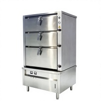 Armoire vapeur compacte à trois portes pour la restauration mobile et les stands de service alimentaire temporaires