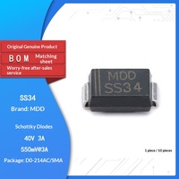 Diode redresseuse à barrière Schottky SS34 3A 40V à faible chute de tension directe et haute efficacité, montage en surface pour alimentation électrique