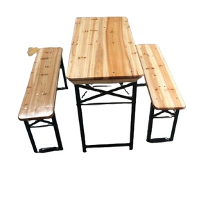 Commercio all'ingrosso di caffè banchetto del partito a buon mercato noleggio albergo bistrot abete pino ristorante in legno di pino di legno scuola birra bench table set set - Product Image 1