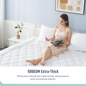 Surmatelas <span class=keywords><strong>moelleux</strong></span> extra épais en coton, matelassé, avec poches profondes, alternative au duvet, type Pillow Top - Product Image 4