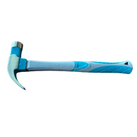Marteau à griffes avec surface polie et revêtement bleu antidérapant, tête en dôme, personnalisable OEM/ODM