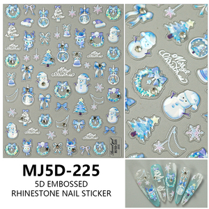 Autocollants pour ongles 5D Noël Bonhomme de neige Cloches Étoiles OEM Autocollant auto-adhésif pour l'<span class=keywords><strong>art</strong></span> des ongles de vacances - Product Image 6