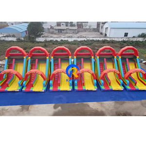 Vente en gros 23ft grand PVC intérieur/extérieur gonflable toboggan souffleur école usage domestique enfants toboggan piscine fête locations Shopping - Product Image 2