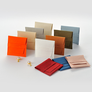 PackSecret New Arrival Custom LOGO Microfiber Suede Pocket Jewelry Pouch Necklaces <b>Envelopes</b> Gift Jewelry Bag - Product Image 5