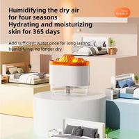 Diffuseur d'arômes ultrasonique de bureau Volcano Home, lumière nocturne, mini humidificateur USB à brancher, brume de flamme, humidificateur d'air