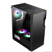 Boîtier autonome Huntkey GS450C, modèle de bureau, panneau latéral en verre trempé, anti-poussière, refroidissement liquide, format ATX, style vertical