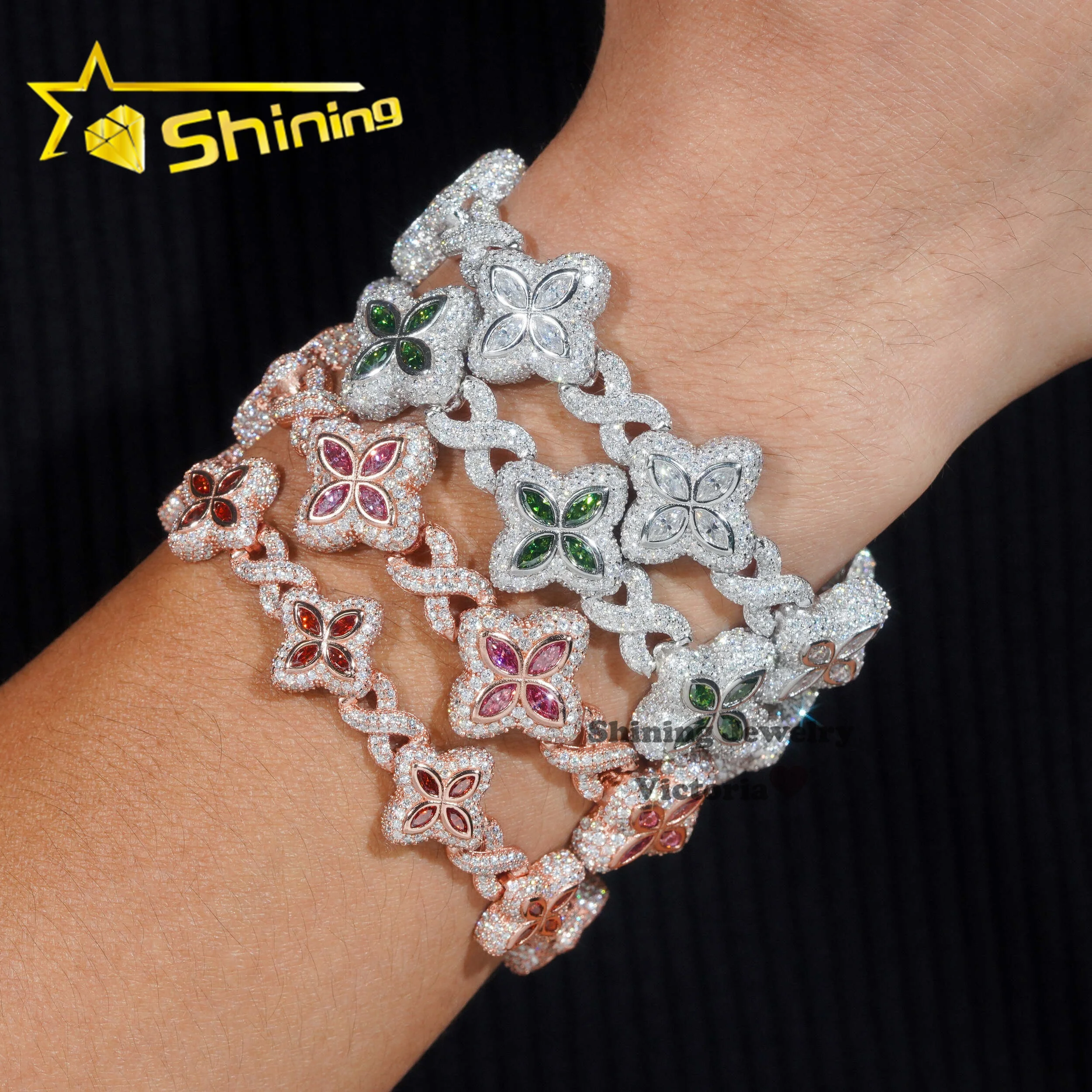 【HYERES LOR】24FW★ Essence Moissanite Station Bracelet 14K Gold Bracelet 14K | Moissanite opreshyne Jewelry – Opreshyne