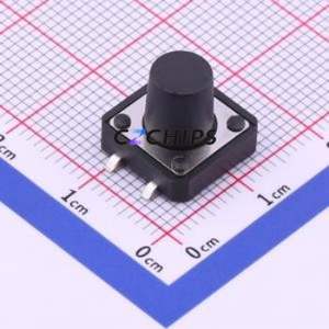 TS-1103S-B-N Tactile Switch SMD-4P,12x12mm Switch Single Pole Single Throw Round Button 1.6N Vertical Mount - Product Image 1