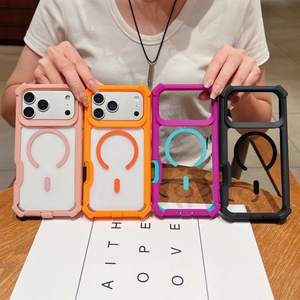 Funda magnética transparente a prueba de golpes Space 2 en 1 con cubierta trasera transparente para iPhone 18 Pro Max 17 16 15 Plus 12 11 - Product Image 1