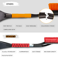 Brosse à neige multifonctionnelle détachable avec grattoir à glace pour dégivrage et élimination de la neige