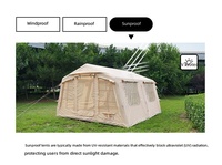 13.68 ㎡   Tente de camping gonflable grande taille pour famille, tente de glamping AirTent imperméable et résistante au vent pour les voyages en camping en plein air