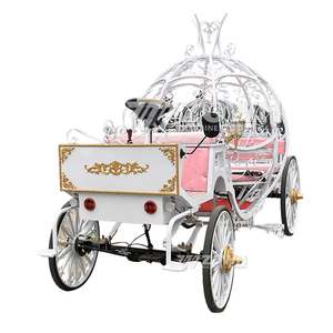 Chariot citrouille en fer blanc sans chevaux ZOWN avec moyeu doré pour les excursions de loisirs en parc - Product Image 1