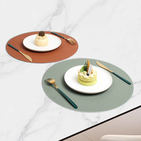 Nouveau Tapis de Table Classique Double Face en PVC Texture Litchi Antidérapant Carré 30cm de Diamètre 6mm d'Épaisseur Isolation Thermique pour la Maison
