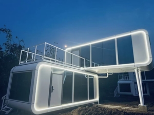 Cabine de luxe de style moderne au <span class=keywords><strong>bord</strong></span> du <span class=keywords><strong>lac</strong></span>, structure en acier, maison de camping en plein air, bureau mobile de jardin, pod pour hôtel - Product Image 2