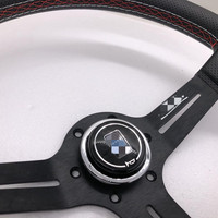 Roues de direction de voiture de course en daim de 350mm, course profonde, personnalisé, sport universel, Drift, cuir, JDM