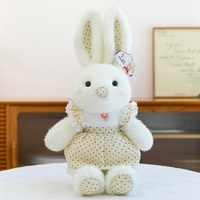 Peluche Lapin Princesse Dot Dot, Rembourrage Coton PP, Super Doux, Anti-Stress, Brodé, Pâques, Mignon, Blanc, Unisexe, 31-50cm