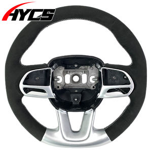 Volant en fibre de carbone de style daim noir modèle personnalisé haut de gamme adapté à <span class=keywords><strong>Dodge</strong></span> Charger <span class=keywords><strong>Challenger</strong></span> Srt <span class=keywords><strong>RT</strong></span> - Product Image 1