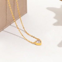 Nouveauté 2026 : Pendentifs et Breloques en Zircon Brillant, Collier Chic en Acier Inoxydable avec Pendentif Cœur, Mini Bijoux Doux pour Femmes TGXL14785