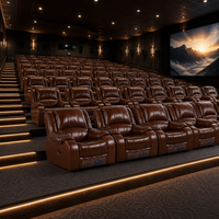 Sofá de cine moderno de lujo, de cuero, eléctrico, retráctil, con espuma de alta densidad, sillón VIP para cine en casa.