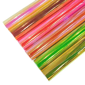 Hot Sell Color Holographic Laminate Adhesive Glue PVC Film for Making Craft Book Cover