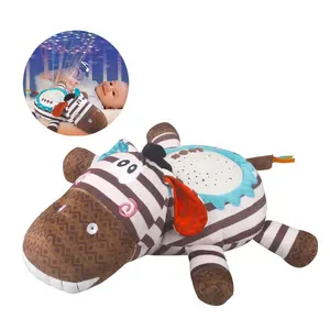 2023儿童新款毛绒玩具带星星夜灯投影仪婴儿睡眠儿童发光玩具