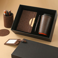 Ensemble cadeau de luxe avec logo personnalisé, carnet, stylo et bouteille d'eau, boîte cadeau de papeterie d'entreprise écologique pour clients et employés