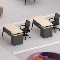 Bureau de travail modulaire rotatif en bois au design moderne, mobilier de bureau en espace ouvert - Bureaux Genova