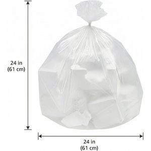 Trash Can Liners 24 In X 24 In Clear High Density Garbage <b>Bags</b> For Office Use - Product Image 1