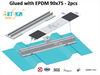Trapez Metal Çatı Oluklu Çatı PV Montajı için Güneş Enerjisi Montaj Sistemi Mini Raylı Önceden Kesilmiş Braket Alüminyum ART SIGN OEM/ODM