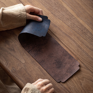 Leather Dry Foam Mat Tea <b>Table</b> <b>Runner</b> Red Brown Fabric Home Use Zen Style Kung Fu Tea Accessory - Product Image 4