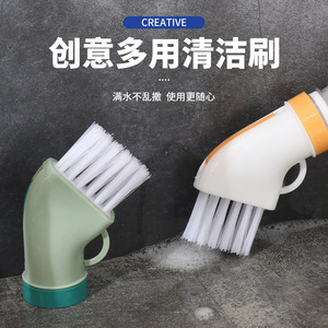 Multi Functional <b>Cleaning</b> <b>Brush</b> Nylon Bristles For Kitchen Crevice <b>Cleaning</b> With Water Bottle Connector - Product Image 4