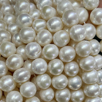 Perles de culture rondes naturelles d'eau douce Muses Jewels, best-seller, 9-10 mm, brins de perles blanches de bonne qualité pour la fabrication de colliers