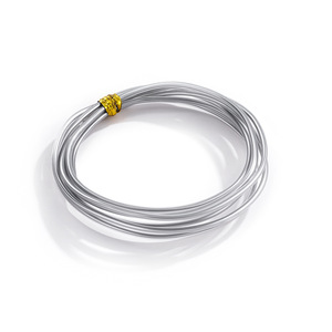 Alambre de aluminio recubierto de plástico plateado de 1,2 mm, 1,5 mm, 2 mm, 2,5 mm, 3 mm para hacer joyas, manualidades y estilismo de bonsáis. - Product Image 5