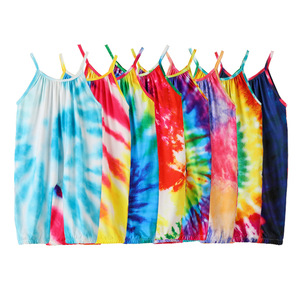 Sassy Mono tie-dye para niñas pequeñas, ropa de verano para niñas, monos suaves, ropa informal de algodón, talla 1-6 años - Product Image 1